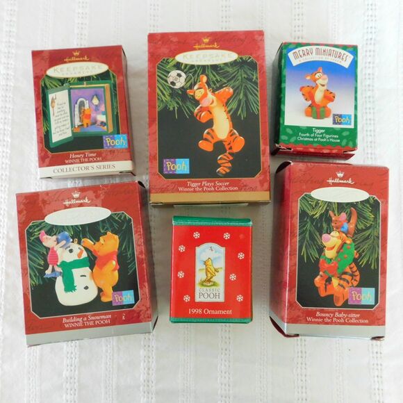 Winnie The Pooh Collection Hallmark Keepsake Ornaments Lot Of 6 1998 NEW! Unused - Picture 1 of 15
